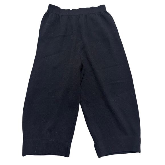 St. John Women's Santana Knit Black Pleated Tapered, Cropped Pants Pockets, 10 - Picture 9 of 9